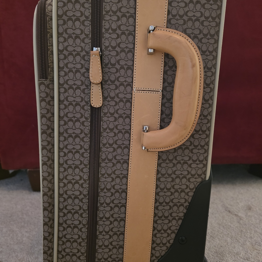 Coach Brown and Tan Rolling Suitcase - Picture 7 of 12